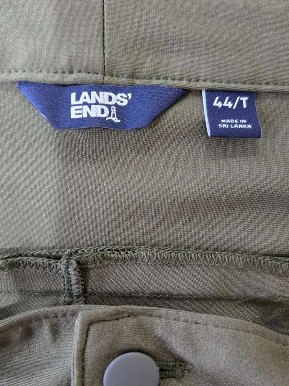 Lands' End Men's Performance Golf Pants Tall Olive Green Stretch Size 44/T